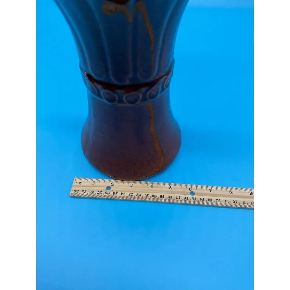 RARE Antique American Art Deco Hourglass Stoneware USA‎ Pottery Vase Retro MC